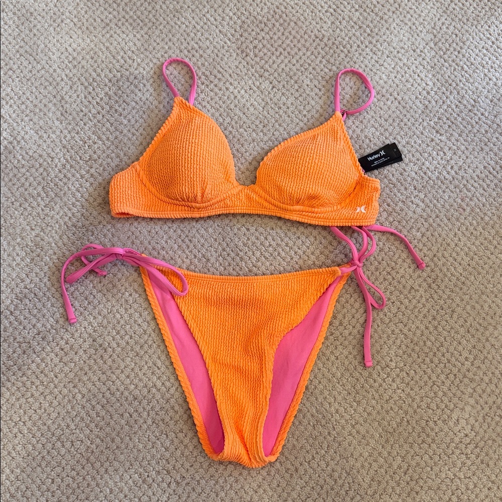 Orange and Pink Bikini Set